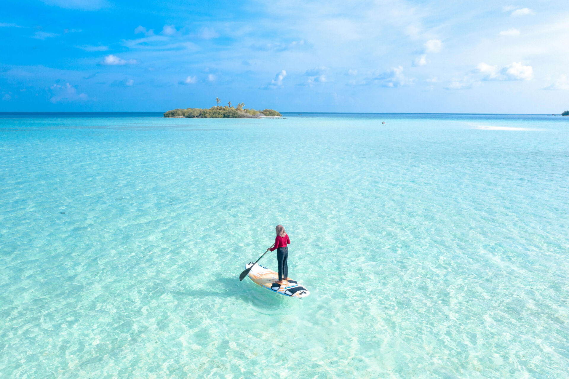 Rowing Kayak in ocean